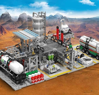General Jim's Chemical Plant Natural Gas Set Streetview City Modular Building Block Brick MOC Model or Playset with Accessories for Teens or Adults