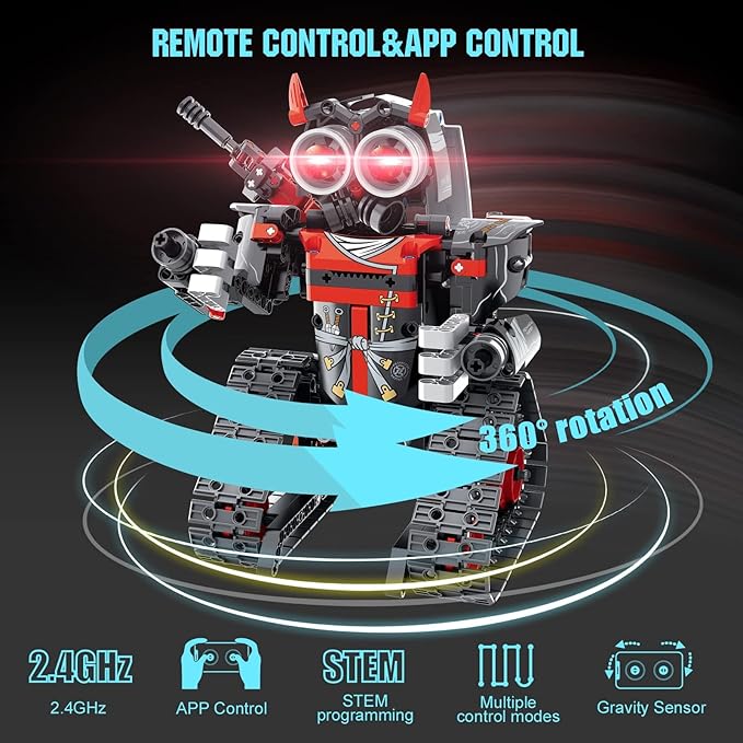 Remote Control Robot Building Kit for Boys 6-12 3-in-1 STEM Remote &amp APP Controlled Coding Gear Robot/Tank/RC Car 419 Pcs Science Learning Educational Building Blocks Toy Set Gift for Kids