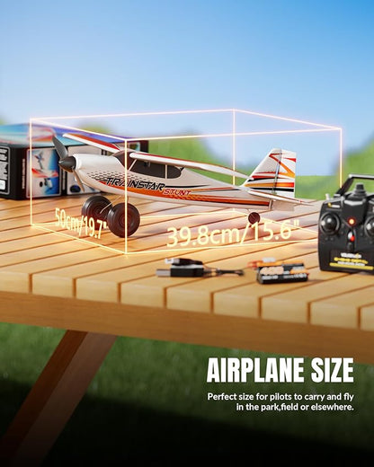 volantexrc 4 CH RC Plane TrainStar 500mm Brushless Remote Control Airplane Fighter RTF with 6-Axis Gyro3 Modes &amp Aerobatics 2.4GHz Radio Controlled Aircraft for Beginners &amp Adults (Red)