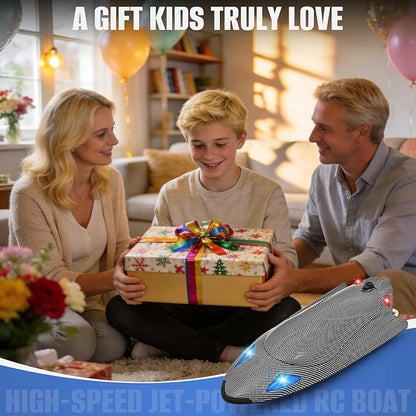 Rc Boat12 inch Big Remote Control Boats with LED Light40 KPH Fast RC Speed Boats with 2000mAh Battery Ideal Waterproof Toy Boats for Lakes &amp Pools &amp Salt Water Summer Toys for Adults