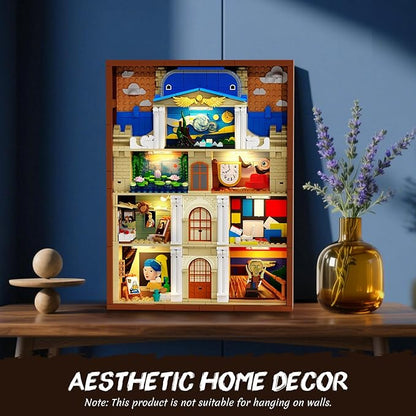Artworks Painting Frame Building Set with Lights Artistic Painting Building Brick for Home Office Decor Collectible Art Building Block Kit for Adults Boys Girls Ages 12+ (Not Wall-Mountable)
