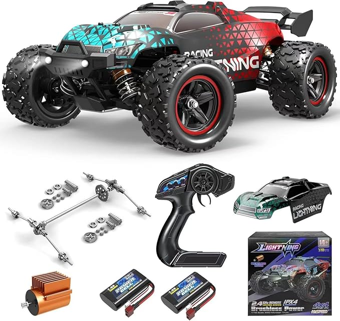 1:18 Brushless RC Cars for Adults &amp Boys (18426) 50+KPH High Speed Fast 4WD Off-Road RC Truck 4X4 RC Car Waterproof Remote Control Car with 2 Rechargeable Batteries