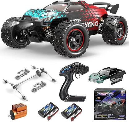 1:18 Brushless RC Cars for Adults &amp Boys (18426) 50+KPH High Speed Fast 4WD Off-Road RC Truck 4X4 RC Car Waterproof Remote Control Car with 2 Rechargeable Batteries
