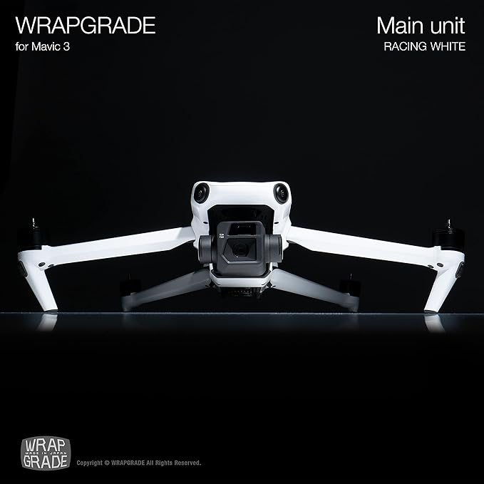 WRAPGRADE Full Skin Stickers for DJI Mavic 3 / Mavic 3 Classic (RACING WHITE)