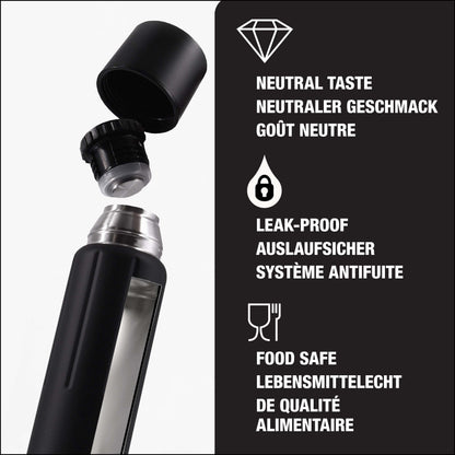 SIGG - Obsidian Insulated Water Bottle - Thermo Flask Gemstone with Cup - Leakproof - Lightweight - BPA Free - 18/8 Stainless Steel - 25 Oz