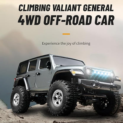 GoolRC RC Crawler 4WD RC Truck D870 RC Rock Crawler 1:18 Scale Remote Control Truck All Terrains Off Road Climbing Car 2.4GHz Electric Vehicle with LED Light for Adults Include 2 Batteries (Grey)