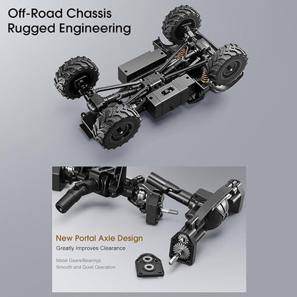RC Truck 1:18 Scale RC Semi-Truck MN 333 Unimog Off-Road Rock Crawler 4WD Remove Control Trucks RTR Transport Car Alloy Model for Modification Enthusiasts Gifts (Green)