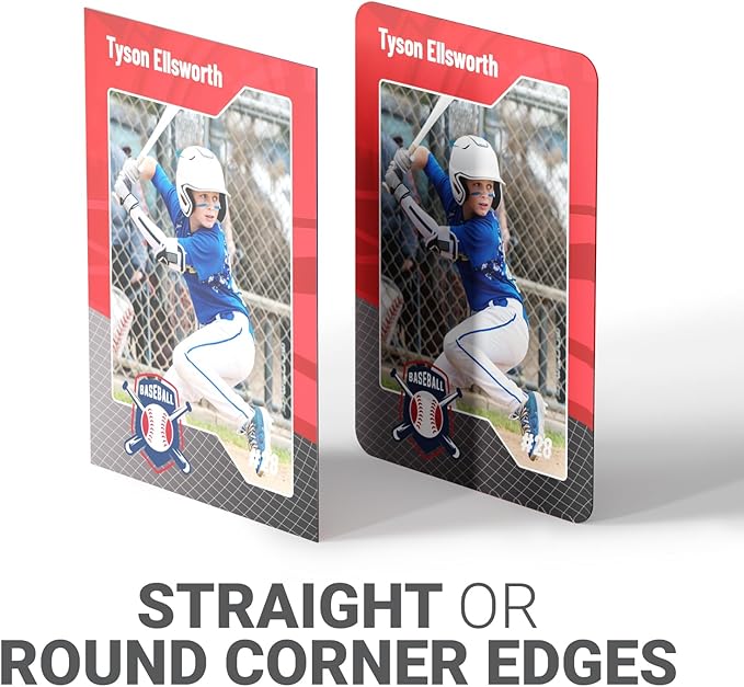 GotPrint Custom Collectors Cards | Add Your Photo Name Stats or Text | Personalized Design | Sports Teams | Baseball | Gaming | Gifts for Kids and Family Rectangle 2.5” x 3.5” 100 Qty