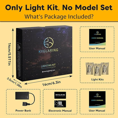 Kyglaring LED Light Kit Compatible with Lego Hogwarts Castle The Great Hall 76435 Building Blocks Upgraded Lighting Accessories for 76435 Model Set Lights Only (Model Not Included) Classic Version