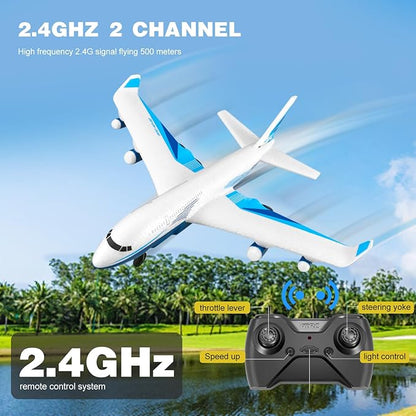 4DRC Remote Control Airplane for Kids Boys Adults G2 Remote Control Plane Jet for Beginners Adult Ready to Fly Airplane with One Key Aerobatic LED Light RC Plane for Kids 2 Battery