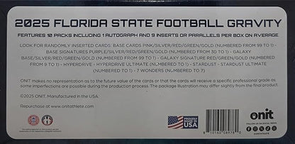 2025 Onit Gravity College Football Card Hobby Box (Florida State Seminoles)