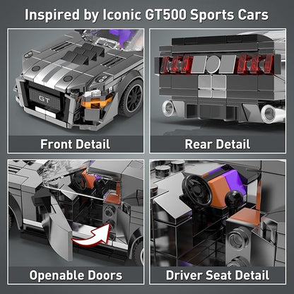 Speed Champion GT Sports Cars Building Sets Easter 476 PCS 1:24 Muscle Car Model Creative Build Display Gift Christmas Birthday Ages 14+