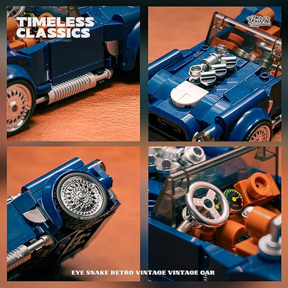 dOMOb Shelby Cobra 427 Car Building Kit – 317 pcs Building Blocks Set w/Container Display Box – Modular Scale 1:32 Model – Bricks Toy for Kids &amp Adults 8+ – for Boys Hobbyist Collector
