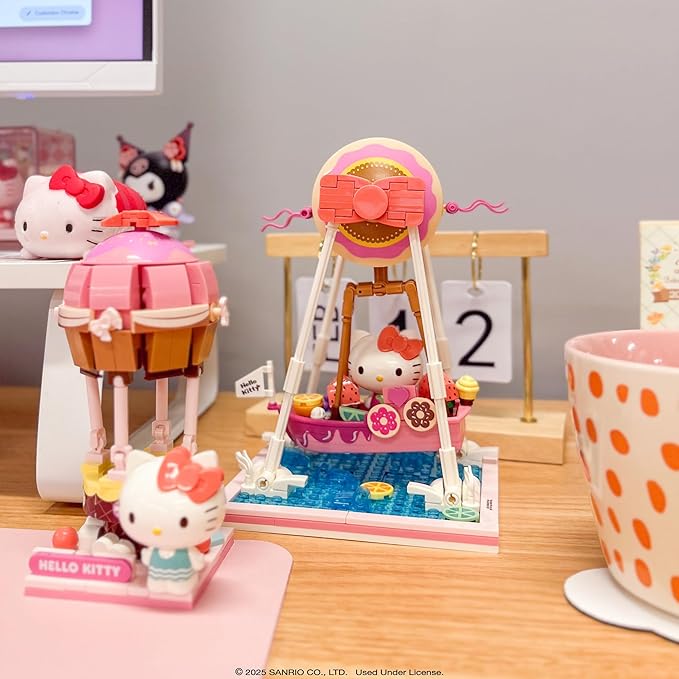 Hamee Sanrio Hello Kitty and Friends ‘Summer Wunderland’ Cute Water Theme Park Building Block Set Birthday Gift Party Favor Stress Relief Collectible Toy Compatible with Lego Block – Cinnamoroll