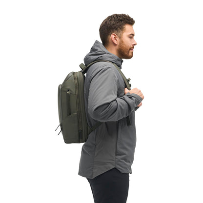NOMATIC 14L Travel Pack - Water Resistant Laptop Bag - TSA-Ready Expandable Backpack (Olive)