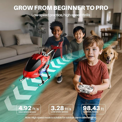 SYMA S107H-E RC Helicopter for Kids 8-12 and Beginners Remote Control Helicopter with Altitude Hold 2 Speed Modes Whole Alloy Toy for Boys Girls Indoor Gift
