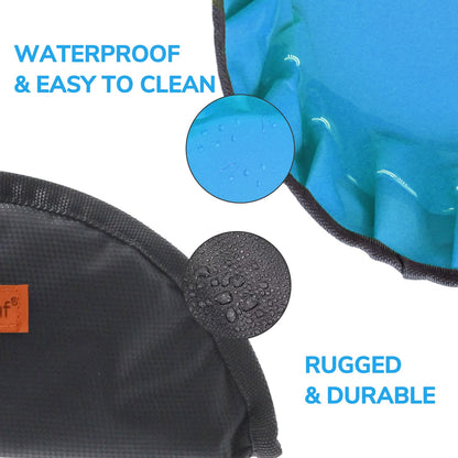 LumoLeaf Collapsible Dog Travel Bowl, 2 Packs Large 68oz/80oz Lightweight Foldable Bowl, Water and Food Bowls for Pets Dogs Cats with Zipper (8+10 Cups)