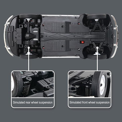 Remote Control Car 1:16 Scale Classic Beetle Model Toys Car for Adults 2.4GHz 4CH RC Car Rear Wheel Drive with LED Ligjhts and 2 Rechargeable Batteries