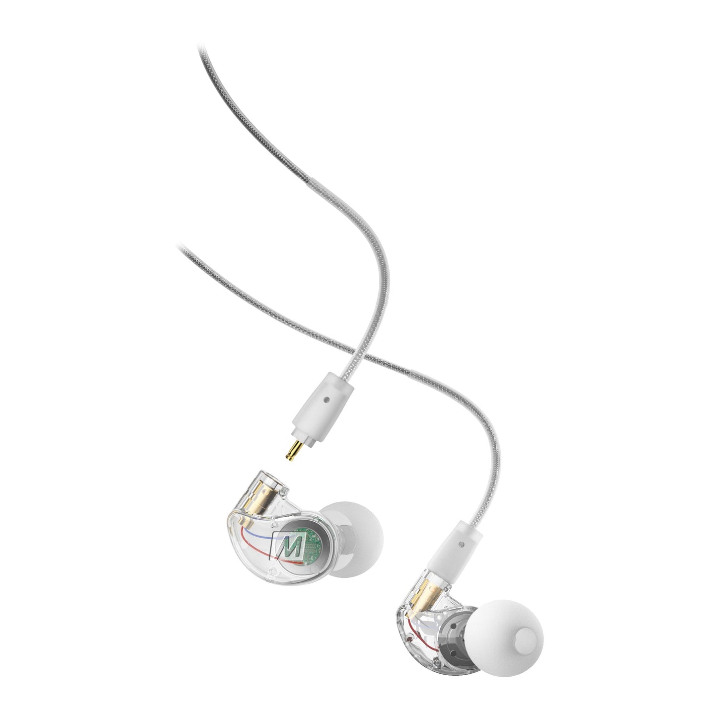 MEE audio M6 PRO In Ear Monitor Headphones for Musicians, 2nd Gen Model With Upgraded Sound, Memory Wire Earhooks & Replaceable Cables, Noise Isolating Professional Earbuds, 2 Cords Included (Clear)