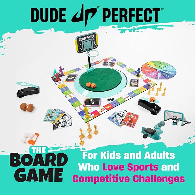 Dude Perfect Board Game with Soccer Add On Action Packed Sports Challenges for Competitive Kids and Families | Perfect for Family Game Night 2 to 5 Players Ages 4 and up