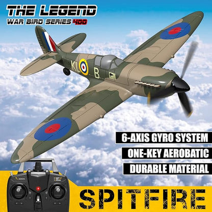 RC Plane Spitfire Fighter 4 Channel Remote Control Airplane with Gyro System for Adults
