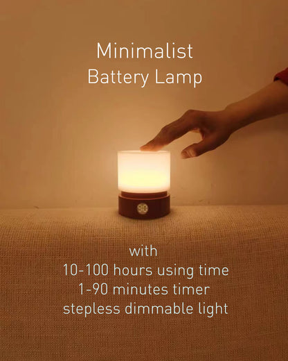 Smilodon Timer Night Light,Dimmable LED Bedside Lamp,Night Light Kids and Baby Nursery,Woodgrain,Sleep Aids Light,Rechargeable,Battery Operated