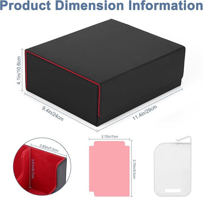 Card Deck Case for Trading Cards 1800+ MTG Card Storage Box Leather Magnetic Closure Storage Box for Magic Commander MTG YuGiOh PKM and Sports Cards