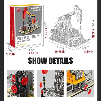 City Gas Station Building JJ9221 Set 666pcs Modular Chemical Plant Bricks Kit with Storage Tank &amp Lab Compatible with Lego City MOC Display Model for Adults &amp Kids Age 6+