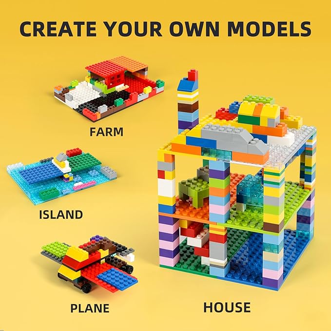 150 Pieces Small Base Plate Sets Classic Flat Pieces for Moc Building 12 Size DIY Building Boards - Compatible with All Major Brands Brown