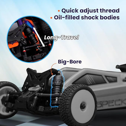 HOBBYPLUS Combo Speck B 1/24 2WD Buggy Mini RC Car w RADIANZ Hobby Plus Speck-B Nexo Airbrush Lexan Body - RTR RC Buggy Fast Mini Racing Buggy