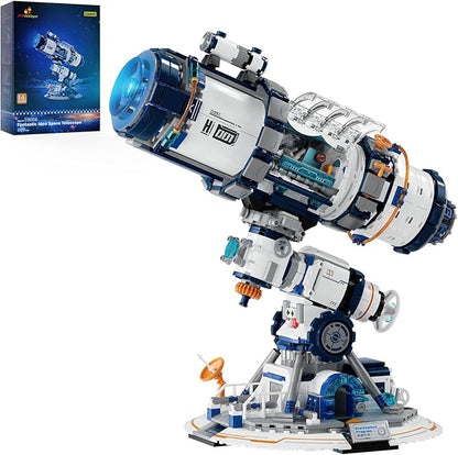 JMBricklayer Space Telescope Building Sets for Adults Cool Space Planet Building Toys with Lights 70009 Space Exploration Telescope Model Kits for Adult Ideal Gift for Space Lovers Kid 14+(995PCS)