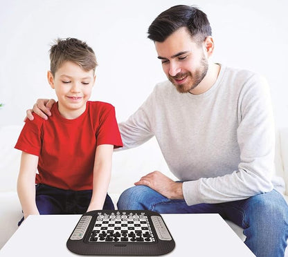 Lexibook Chessman® FX Electronic Chess Game with Tactile Keyboard and Light and Sound Effects 32 Pieces 64 Levels of Difficulty Family Board Game Black/Grey CG1335
