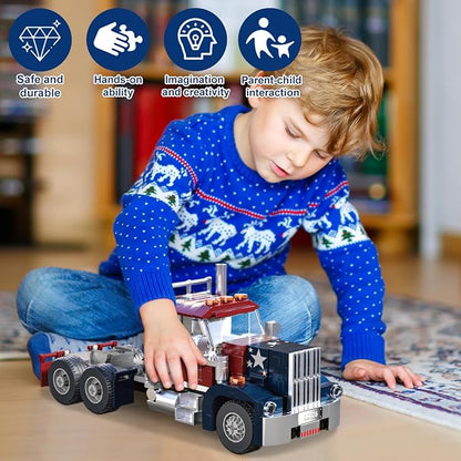 Semi Truck Building SetsCity Tow Truck Toy Building Block Set for Adults and Boys（268PCS）