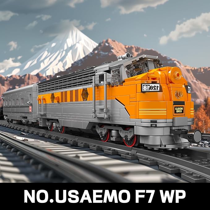 Mould King 12018 Train Building Blocks Sets Remote/App Control EMD F7 Internal Combustion Locomotive Kits Scale Model with Tracks for Adults Teen(1541 PCS)