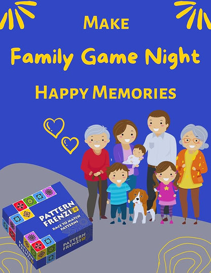 Pattern Matching Board Game for Kids &amp Adults Family Night Board Games Block Puzzle Games for Kids Ages 3+ to 99 yrs Play 1 to 5 Players Unlimited Puzzle Cards Perfect All Occasion Gift