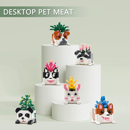 Flowers Building Blocks Sets Botanicals Adults Small Flower Plants Block Succulent for Teen 14+ Micro Cute Bonsai Animals Cactus Vase Office Creator 6 in 1 (2765PCS)