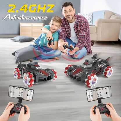 Yasola RC Car with Camera for Kids Remote Control 360° Rotating High Speed Stunt Vehicle Toy for Boys and Girls Rechargeable Racing Drift Cars with Flashing Lights and Dynamic Sound for Adults