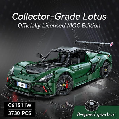 CaDA C61511W 1:8 Lotus Exige Cup 430 Building Block Set Officially Licensed Super Sports Car Model with MOC Collaboration 3730PCS Collectible Racing Car Kit for Adults Enthusiasts