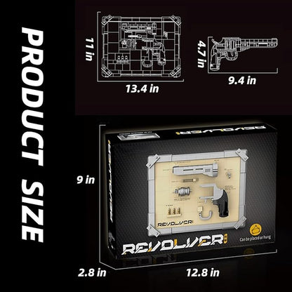 Revolver Building Blocks Gun Sets Exquisite Decorations for Home and Office Model Guns Collection Toy Building Bricks - Creative Gift for Adults Teens and Militarily Toy Lovers 559 Pieces