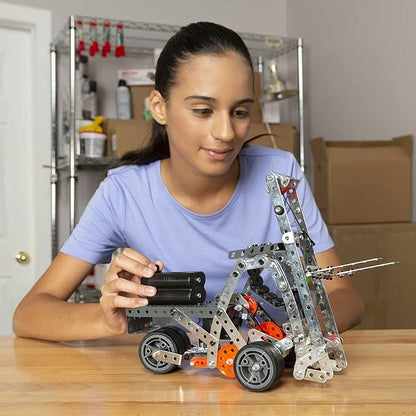 MECCANO Erector Super Construction 25-in-1 Motorized Building Set Steam Education Toy 638 Parts for Ages 10+