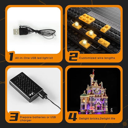 LIGHTAILING Light for Lego-43263 Beauty and The Beast Castle - Led Lighting Kit Compatible with Lego Building Blocks Model - NOT Included The Model Set