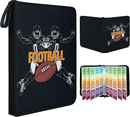 Football Card Binder 900-Card Trading Card Binder with 50 Removable Sleeves 9-Pocket Sports Card Binder 3-Ring Design Football Card Holder for Collectors