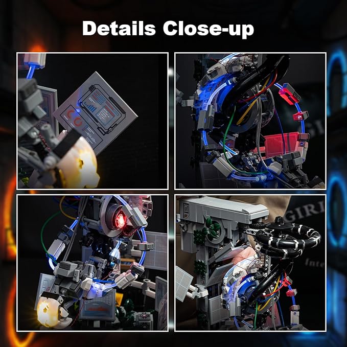 Portol 2 Games GLa Building Set for Adults Ideas Mechanical Robot Engine Model Building Kit with Light &amp Motor Cool Collectible Games Fans Gift (1976 Pcs)