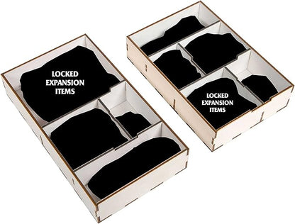 The Broken Token Game Organizer Compatible with Scythe Legendary Expansion - Wooden Game Organizing Box with Multiple Trays