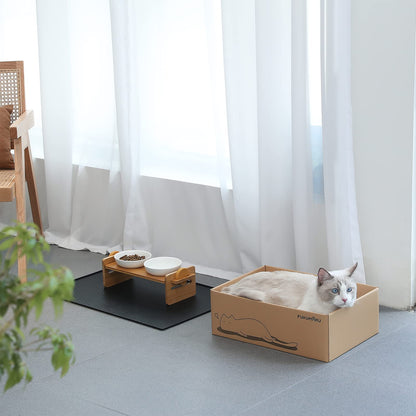 FUKUMARU 5 PCS Cat Scratching Boards, 11.4 Inch Width Ex-Large Cat Scratcher Box, Reversible Cardboard Scratchers for Indoor Cats, Cat Scratch Box for Large, Medium and Small Cats, Protect Furniture