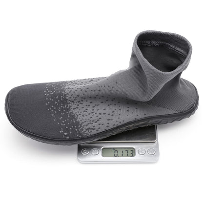 SKASO Sock Shoes Barefoot Minimalist Shoes Women Men Slip on Comfortable Breathable for Swimming Gym Running Grey Black Women Size 11.5-12.5