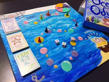 Create Your Own Board Game Set – DIY Kit with Blank Game Board Game Pieces Blank Cards Dice Spinner – Build Your Own Game Kit