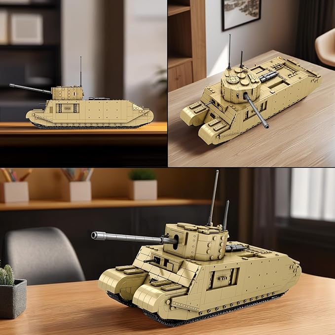 Reobrix TOG2 Tank Building Set WW2 Military British Armed Tanks Building Block Set for Military Fans 77032 World of Tanks Licensed Product MOC Tank Model Toy Gift for Adults and Teens（1427 PCS）