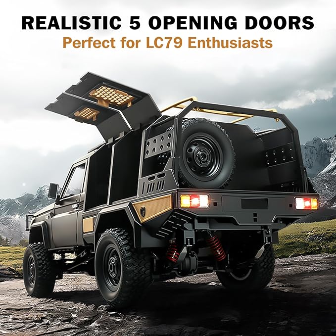 ARRIS 1/12 RC Crawler MN82S RC Rock Crawler 4x4 Toyota LC79 RC Truck 2.4GHz Remote Control Off Road Car with LED Lights for Adults Hobby Grade RTF Toy Vehicle Gifts