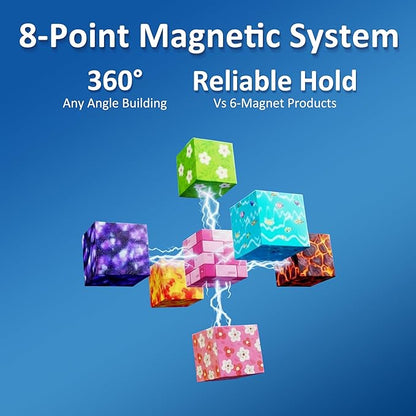FQOIUD Magnetic Blocks - 150PCS Magnetic Building Blocks STEM Constructions Magnet Blocks for Boys Girls Age 3 4 5 6 7 8 9 10 Sensory Stacking Toy Christmas Birthday Gifts for Kids